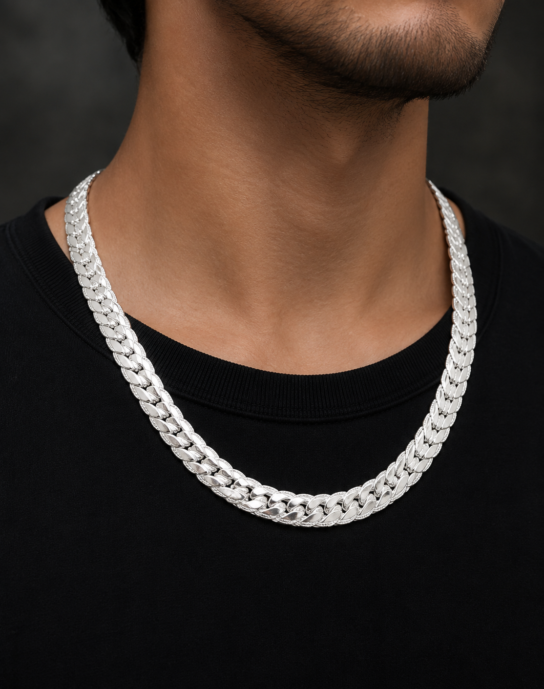 Thick silver chain